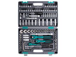 Набор инструмента, 1/4", 3/8", 1/2", Cr-V, S2, усиленный кейс, 151 предм. STELS 14114