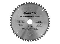 Пильный диск по дереву, 255 х 32мм, 48 зубьев + кольцо 30/32 Professional MATRIX 73241