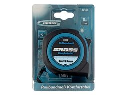 Рулетка Komfortabel, 8 м х 25 мм, обрезиненный корпус Gross 32563
