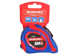 Рулетка пластмассовая 5м(16фут)*19мм самоблокирующаяся, WORKPRO WP261006
