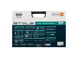 Набор инструмента, 1/2", Cr-V, S2, усиленный кейс, 58 предм. STELS 14113