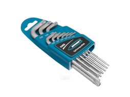 Набор ключей имбусовых TORX-TT, 9 шт: T10-T50, удлиненные, S2, сатинированные Gross 16407