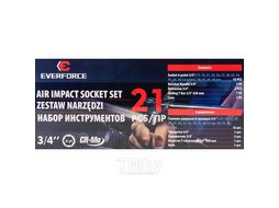 Набор инструментов ударных 21пр. 3/4" (6гр.) EVERFORCE EF-6212-5MPB