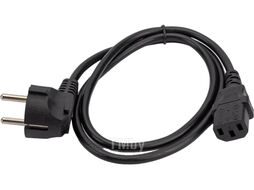 Кабель питания Cablexpert PC-186-VDE-1M, 1м, Schuko- C13, VDE, 10А, черный, с заземлением, пакет