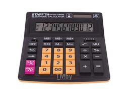 Калькулятор настольный Plus Stf-333-bkrg (200x154 мм) 12 разрядов Staff 250460 Черно-оранжевый
