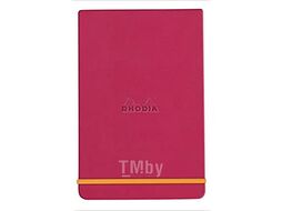 Блокнот А5 148*210 мм, 96 л., лин. "Rhodiarama Webnotepad", кожзам., тв. обл., на резинке, малиновый Clairefontaine 194397C
