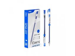 Ручка гелевая "Geni" 0,5 мм, пласт., прозр., стерж. черный Deli EG90-BK
