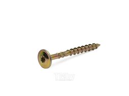Саморез усиленный по дереву TORX40 8x80, прессшайба, желт. цинк EKT B009315