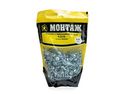 Саморез с прессшайбой 4.2x16, острый, цинк, (850шт) МОНТАЖ MD001064