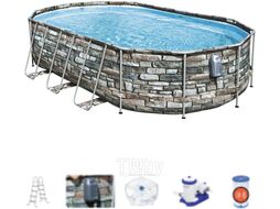Каркасный бассейн Bestway Power Steel Swim Vista 56719 (610x366x122, с фильтр-насосом и лестницей)