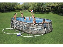 Каркасный бассейн Bestway Power Steel Swim Vista 56719 (610x366x122, с фильтр-насосом и лестницей)