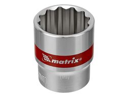 Набор торцевых головок, 3/8", 12-ти гр., CrV, 10шт., 9-19мм MATRIX 13595