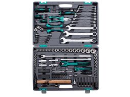 Набор инструмента, 1/4", 1/2", Cr-V, S2, усиленный кейс, 119 предм. STELS 14112