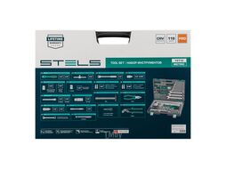 Набор инструмента, 1/4", 1/2", Cr-V, S2, усиленный кейс, 119 предм. STELS 14112