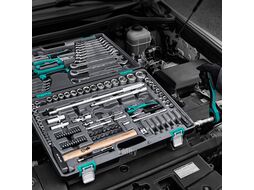 Набор инструмента, 1/4", 1/2", Cr-V, S2, усиленный кейс, 119 предм. STELS 14112