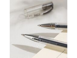 Ручка гелевая "Geni" 0,5 мм, пласт., прозр., стерж. синий Deli EG90-BL