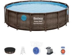 Каркасный бассейн Bestway Power Steel Swim Vista 56725 (488x122, с фильтр-насосом и лестницей)
