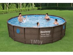Каркасный бассейн Bestway Power Steel Swim Vista 56725 (488x122, с фильтр-насосом и лестницей)