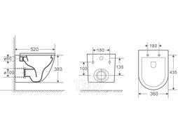 Унитаз подвесной AV Engineering, COMFORT X2 (Tornado смыв) AVWHR203X2