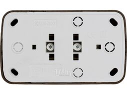 Розетка двойная 2П+3 открытой установки IP20 16А, венге "Дача" Народная TDM SQ1824-0030