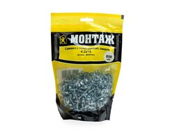 Саморез с прессшайбой 4.2x16, сверло, цинк, (850шт) МОНТАЖ MD001072