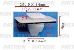 Клипса пластмассовая применяемость: обшивка двери PATRON P37-1932