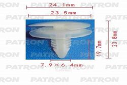Клипса пластмассовая GM применяемость: внутренняя отделка, кузов PATRON P37-0619