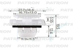 Клипса пластмассовая GREAT WALL Используется для крепления заднего бампер PATRON P37-2371