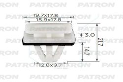 Клипса пластмассовая Honda Применяемость: подкрылок, накладка порога PATRON P37-2424
