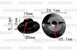 Клипса пластмассовая SUZUKI применяемость: держатель крепления напольной обшивки PATRON P37-1098