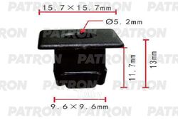 Клипса пластмассовая Chrysler применяемость: номерной знак PATRON P37-1824
