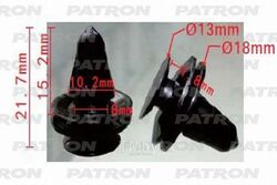 Клипса пластмассовая Ford применяемость: внутренняя отделка - двери PATRON P37-0583