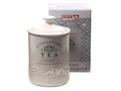 Банка для сыпучих продуктов керамическая "Tea" 650 мл/10,5x10,5x16,5 см Home Line (УЦЕНЕННЫЙ)