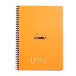 Блокнот A4+ 225*297 мм, 80 л., лин. "Rhodia" спираль сбоку, обл. карт., оранжевый Clairefontaine 193108C