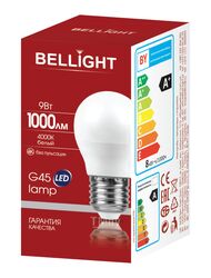 Лампа светодиодная G45 9Вт Е27 4000К LED Bellight