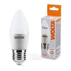 Лампа светодиодная WOLTA C37 7,5Вт Е27 4000К 25SC7,5E27