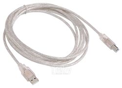 Кабель USB2.0 (AM) - USB2.0 (BM), 3м, Buro USB2.0-AM/BM-3-TRANS, прозрачный