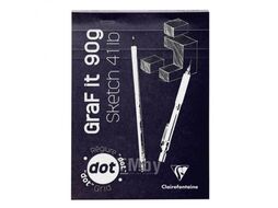 Скетчбук "Graf It" А4, 90 г/м2, 80л, точки, скоба Clairefontaine 96653C