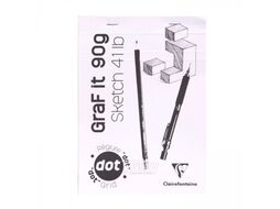 Скетчбук "Graf It" А4, 90 г/м2, 80л, точки, скоба Clairefontaine 96653C