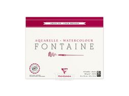 Блок-склейка бумаги для акварели FONTAINE, 100% хлопок, хол.пресс, 24*30, 300г/м2, 25л Clairefontaine 96414C