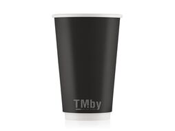 Стакан картонный 400мл, 2сл., 20шт, цв.черный Ecocups 465