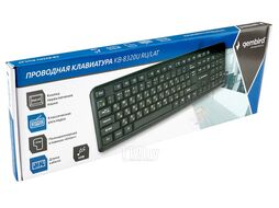 Клавиатура USB черный, USB, кнопка переключения RU/LAT,104 клавиши, кабель 1,5м Gembird KB-8320U-Ru_Lat-BL