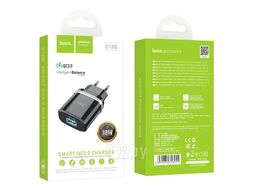 Зарядное устройство QC3.0, 3А, (1xUSB, Выходное напряжение: 6.5 /9 /12 В) Hoco HOCO C12Q черный
