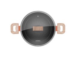 Кастрюля MAUNFELD MARTA MCS41FA06CL из кованого алюминия со стеклянной крышкой, 24 см, 4,1 л.