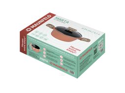 Кастрюля MAUNFELD MARTA MCS41FA06CL из кованого алюминия со стеклянной крышкой, 24 см, 4,1 л.