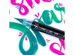 Маркер-кисть "Dual Metallic Brush" черный металлик Pentel XGFH-DAX