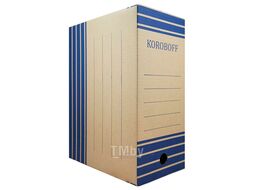 Коробка архивная 150 мм бурый/синий Koroboff оф150б