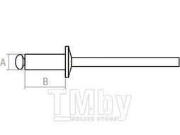 Заклепка вытяжная 4.8х12 мм алюминий/сталь, RAL 8019 (25 шт) STARFIX