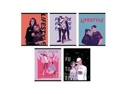Тетрадь А5 48 л., клет. "Lifestyle" скоба сбоку, обл. карт., выб. лак, ассорти КанцЭксмо ТКЛ488336