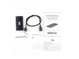Бокс для жесткого диска USB 3.0 Внешний корпус mSATA , алюминий, черный AgeStar 3UBMS2 (BLACK)